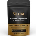 LUAL Calcium, Magnesium, Zinc & Vitamin D3 Calcium, Magnesium & Zinc Plus Vitamin D3 Caplets Dietary Supplement, 250 Count