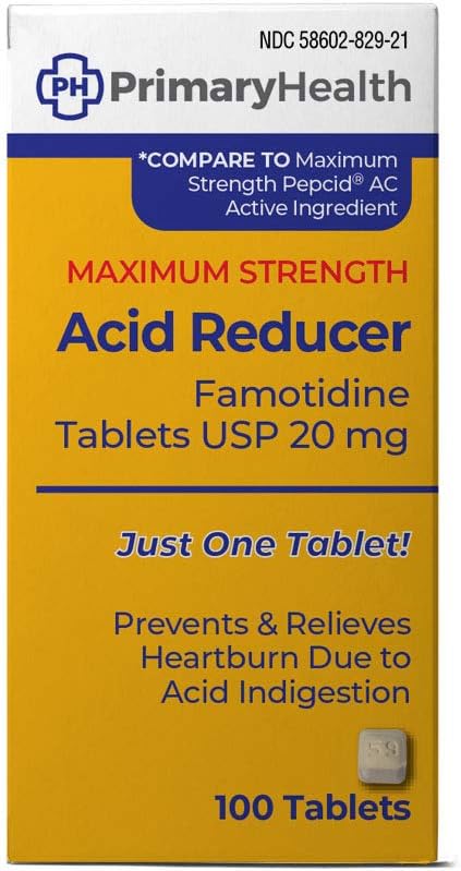 Μέγιστη περιεκτικότητα Οξύ Μειωτήρα Famotidine 20mg δισκία, 100Count