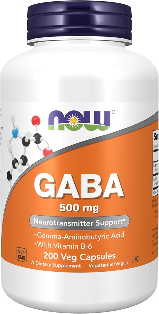 NOW GABA 500 mg, 200 κάψουλες Veg