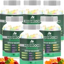 BIO VITALICA Mushroom Gummies – 10 Mushroom Complex with Lion’s Mane, Reishi, Chaga, Cordyceps & More – Fruity Vegan Gummies – Μη-GMO, Χωρίς γλουτένη, με βάση το φυτό – 6 συσκευασίες