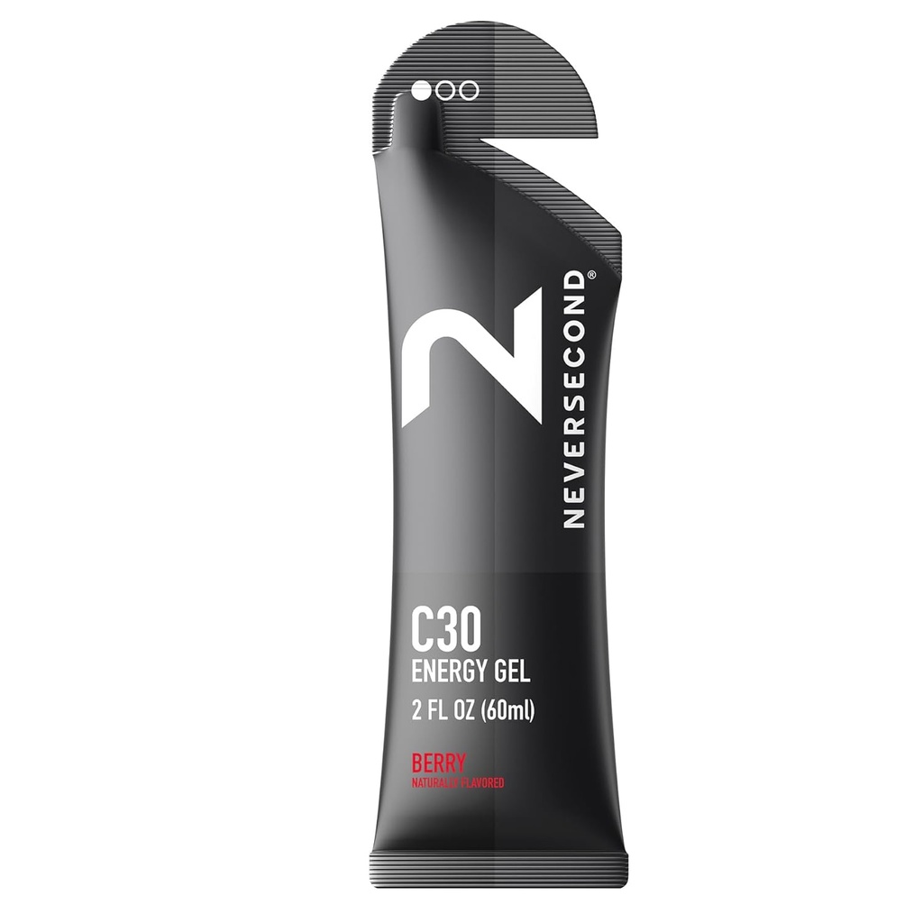 Neversecond C30 Energy Gel, Performance Nutrition & Hydration, Never2 Energy Gel για Ultra Triathlons, Ποδηλασία & Μαραθώνες (Berry Flavor, 12 Count Pack)