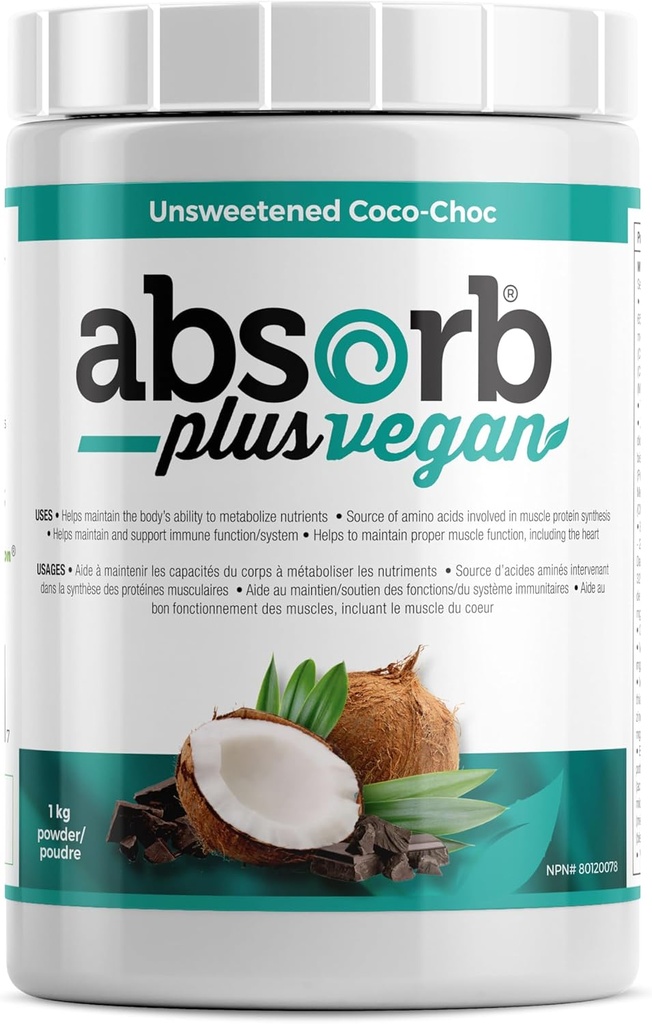 Vegan Isolate Protein - Gut Health, Nutritional Support, Natural Ingredients, Non-GMO, Gluten-Free, Organic Sprouted Rice Protein (2.2 lbs, Unsweetened Coco-Choc)