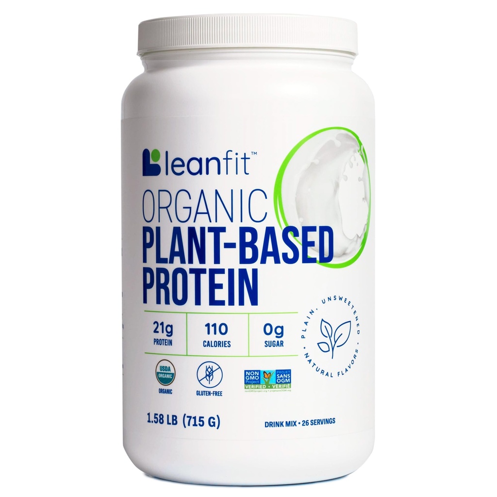 Πρωτεΐνη με βάση το LeanFit, Αγεύση, 21g Vegan Protein, 26 μερίδες, 1,58 Λίρες (715g) Tub, Χαμηλή θερμίδα, Χωρίς σόγια, Χωρίς γλουτένη, Χωρίς λακτόζη, Χωρίς ζάχαρη, Χωρίς ΓΤΟ
