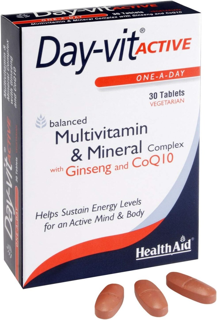 HealthAid Day- vit ΔΡΑΣΤΙΚΟ - 30 χορτοφαγικά δισκία