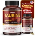 Ταυρίνη με Creatine, L-αργινίνη, L-Citrulline Υψηλή Απορρόφηση με Black Pepper Nitric Oxide Booster, Μύες ΗΠΑ Made & Tested (150 Count (Pack of 1))