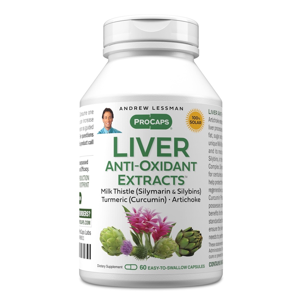 ANDREW LESSMAN ήπαρ Anti-Oxidant Extracts 60 Κάψουλες - Υποστηρίζει τους σκληρόχειρες ιστούς του ήπατος, προωθεί την άριστη υγεία και λειτουργία του ήπατος. Γαϊδουράγκαθο του γάλακτος, τούρκο και εκχυλίσματα Artichoke