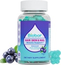 Δέρμα μαλλιών και νύχια Βιταμίνες Gummies,5200 mcg Βιοτίνη Vegan Chewable συμπλήρωμα για γυναίκες άνδρες με βιταμίνες A C D E, Blueberry Γεύση, 60 Count (Random Συσκευασία)