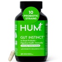 HUM Gut Instinct Daily Probiotics for Women and Men, Digestive Health, Lactobacillus, Bifidobacterium Strains for Immune Support, Probiotic Supplement for Healthy Gut Diversity, 30 Κάψουλες