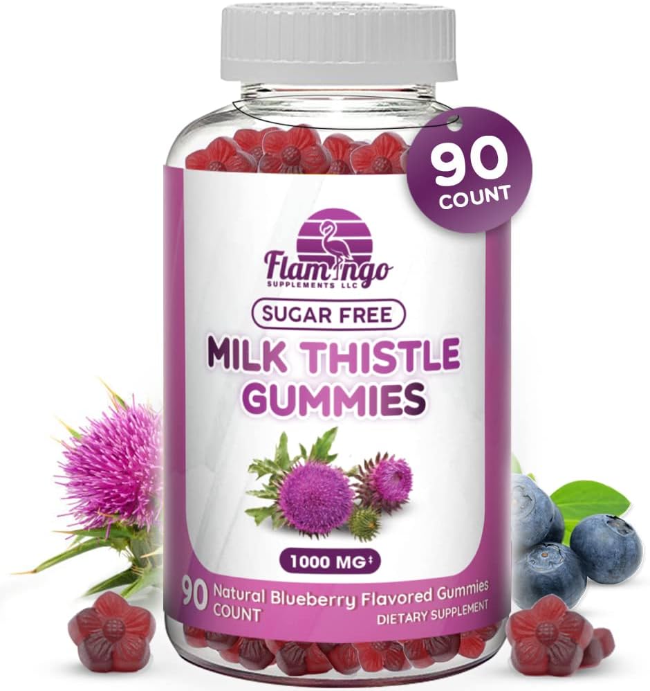Γάλα γαϊδουράγκαθο Gummies- Φυσικά Γεύση, χωρίς ζάχαρη γαϊδουράγκαθο 1000mg εκχύλισμα – συκώτι Detox, υποστήριξη, ανανέωση καθαρισμού. Νόστιμο Εναλλακτικό για κάψουλες, δύναμη, ή τσάι - 90 Count