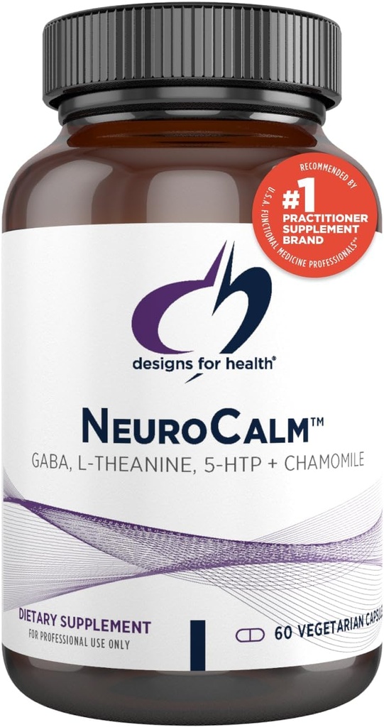 Σχέδια για την Υγεία NeuroCalm - 5HTP GABA L-Θεανίνη συμπλήρωμα για την αντιμετώπιση του στρες - μεθυλιωμένη B12, βιταμίνη B6, Ταυρίνη, Χαμομήλι & Μαγνήσιο συμπλήρωμα για την υποστήριξη Mood (60 Vegan Κάψουλες)