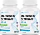 Μαγνήσιο Γλυκινικό 500mg [Υψηλή Ικανότητα] Καπάκια λαχανικών, Χηλικά για Ανώτερη Απορρόφηση, Μη ΓΤΟ, Όχι Γλουτένη και Γαλακτοκομικά, Υποστηρίζει τους μυς, τις αρθρώσεις και την υγεία της καρδιάς 