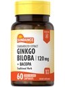 Sundance Ginkgo Biloba Capsules | 120mg | Standardized Extract with Bacopa | Gluten Free Traditional Herb Supplement