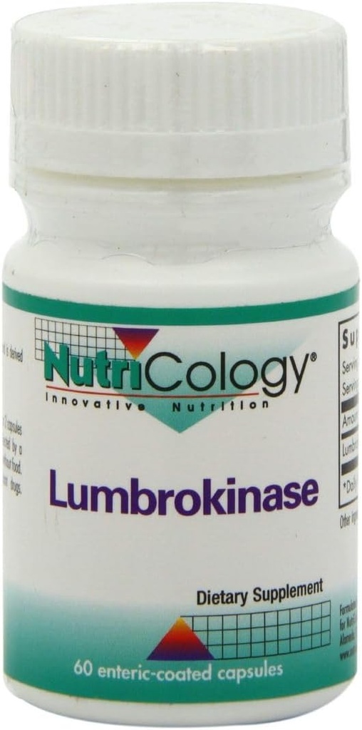 Nutricology Lumbrokinase Supplement - Υποστήριξη κυκλοφορικού συστήματος, Υποστηρίζει την κυκλοφορία του αίματος Ήδη στην κανονική σειρά - 60 χορτοφαγικές κάψουλες καθυστερημένης απελευθέρωσης