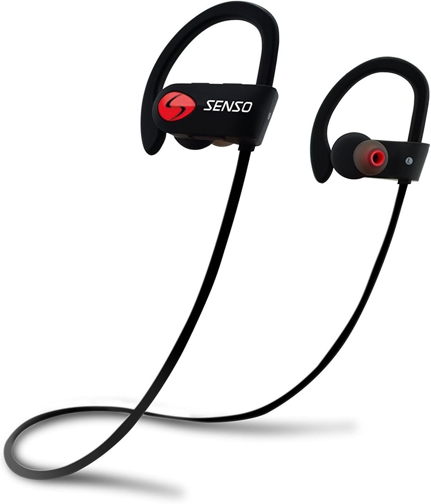 Senso Bluetooth ακουστικά, τα καλύτερα ασύρματα αθλητικά ακουστικά w/Mic IPX7 Αδιάβροχα HD Stereo Sweatproof ακουστικά για γυμναστήριο Εκτέλεση προπόνησης Θόρυβος Ακύρωση ακουστικών ακουστικά θόρυβος