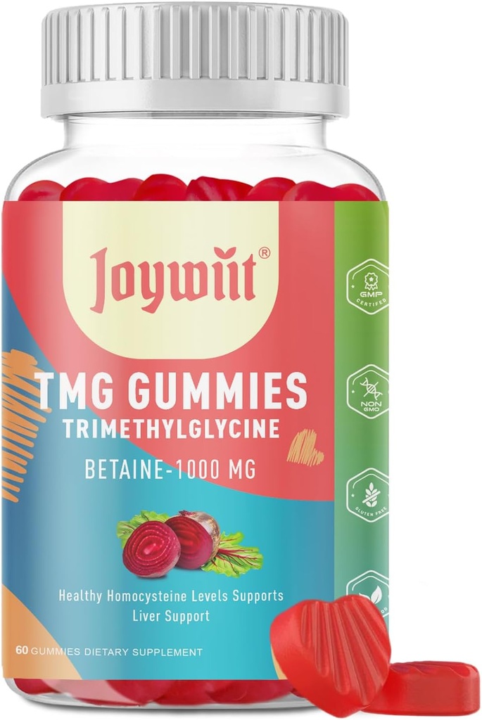 Tmg Trimethylglycine Gummies Συμπληρώματα 1000mg Betaine Anhydrous Tmg Gummies, Homocysteine επίπεδα, ενέργεια, μεθυλίωση & ανοσοποιητική υποστήριξη, υγεία του ήπατος, χωρίς γλουτένη, 60 Ct