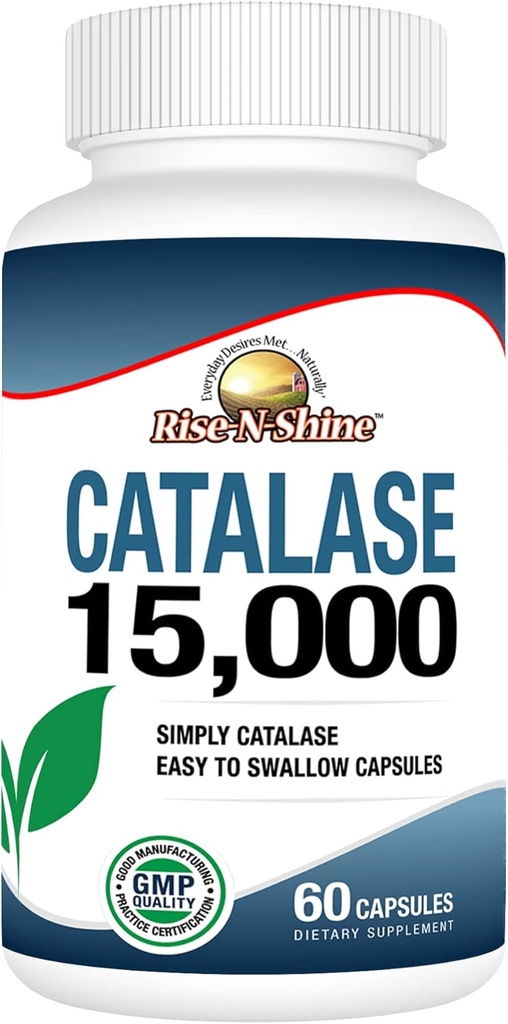 Rise-N-Shine Catalase συμπλήρωμα 15.000 -Powerful Αντιοξειδωτικό Ένζυμο για την υγεία των μαλλιών, ισχυρή υποστήριξη μαλλιών και περισσότερα - 60 Count (60-Day Supply)
