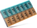 Big Pill Organizer 2 φορές την ημέρα, Weekly Pill Case, AM Pill Box, Day Night Pill Container 7 Day, Vitamin Case Medicine Dispenser Δύο φορές την ημέρα (Orange & Green)