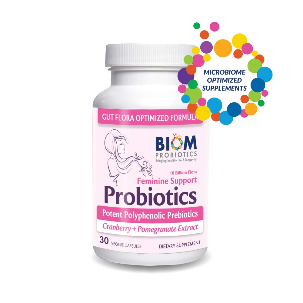 Biom Complete Feminine Balance Women's Daily Probiotics + Prebiotics with Organic Cranberry & Ρόδι με Lactobacillus crispatus, Gluten &, Dairy-Free. 30 Σερβιρίσματα