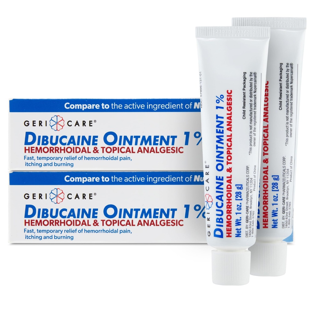 GeriCare Dibucaine Αιμορρόιδι Αλοιφή 1% Pain-Relif Αιμορροΐδη Κρέμα 