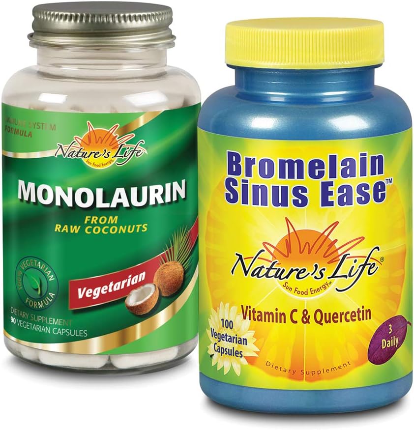 Ζωή της φύσης Μονολαουρίνη & Bromelain Sinus Ease Bundle 