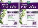 ZzzQuil PURE Zzzs All Night Extended Release, δισκία μελατονίνης Sleep Aid, Helps You Stay Asleep Longer, Sleep Aid for Adults, 2 mg ανά δισκίο, 56 Total Tablets (2 συσκευασίες των 28)