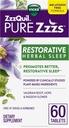 ZzzQuil PURE Zzzs Αποκατάσταση του φυτικού ύπνου, δισκία, χωρίς φάρμακα και ορμόνες, Melatonin-free Formula, Valerian Root, λυκίσκος, πάθος λουλούδι, Βοηθήματα ύπνου για ενήλικες, 60 κόμης