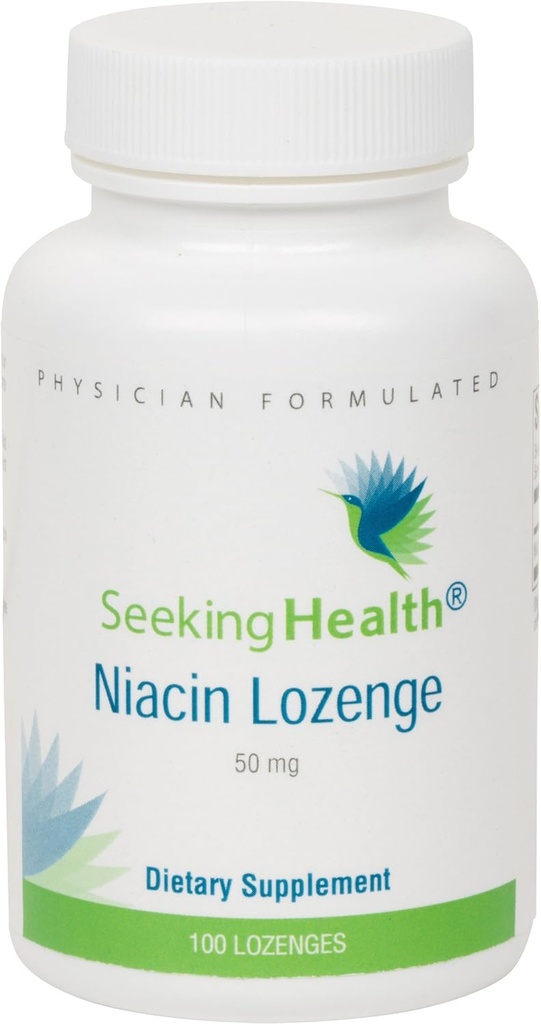 Seeking Health Niacin Lozenge | Provides 50 mg of Niacin as Nicotinic Acid | Vitamin B3 | Free of Magnesium Stearate | Non-GMO | Natural Cherry Flavor | 100 Lozenges
