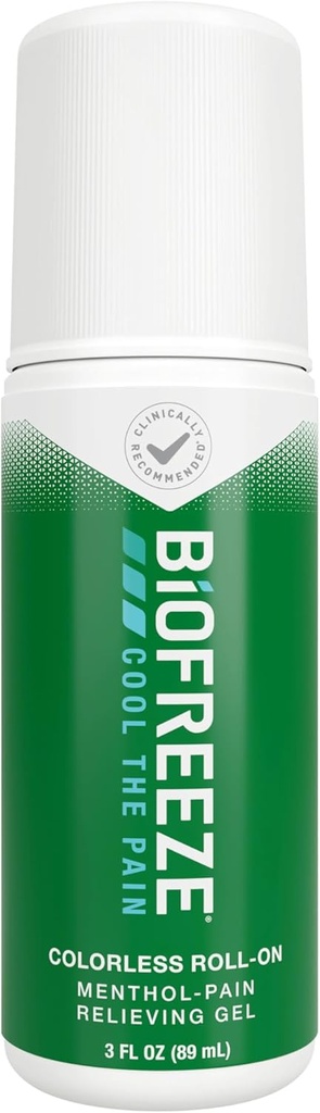 Biofreeze Roll on Pain Relief for Knee, Neck, Hip, Joint, ώμος, & απλός πόνος στην πλάτη, Arthritis Reliever, Cooling Sore μυών Relief, FSA Επιλέξιμη, Menthol Gel 3 Fl Oz