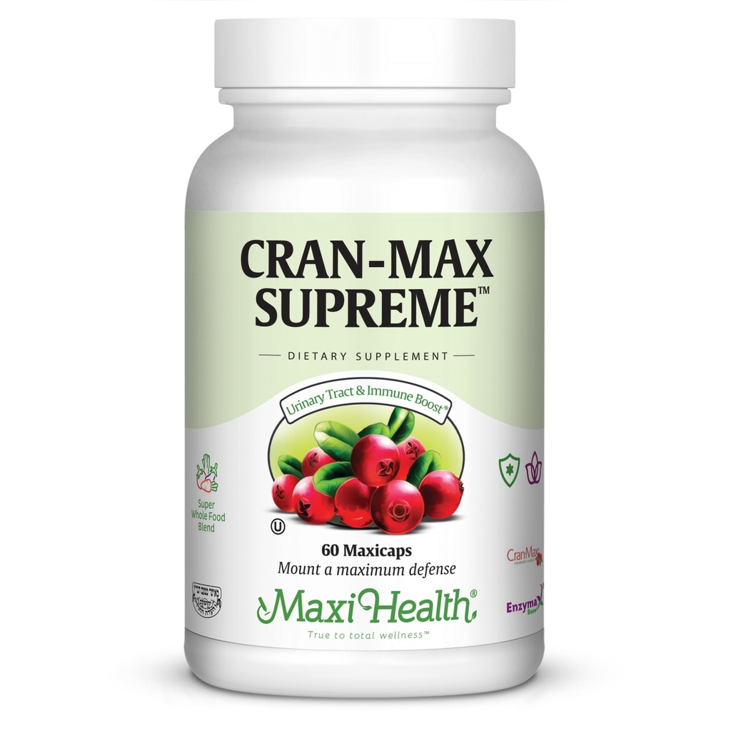 Maxi Health Cranberry Supplement for Urinary Tract & Immune Boost – Cranberry Pills for Women and Men with MSM & Oregano – 60 Capsules