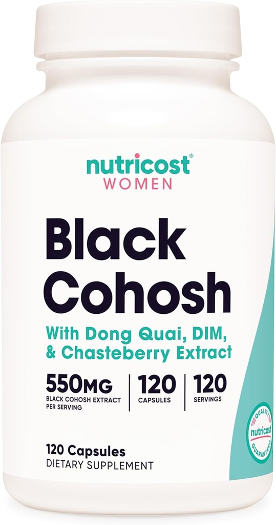 Nutricost Μαύρο Cohosh για γυναίκες 660mg, 120 κάψουλες - με Don Quai, DIM, και Chaste Berry, Veggie Caps, μη-GMO, Χωρίς γλουτένη