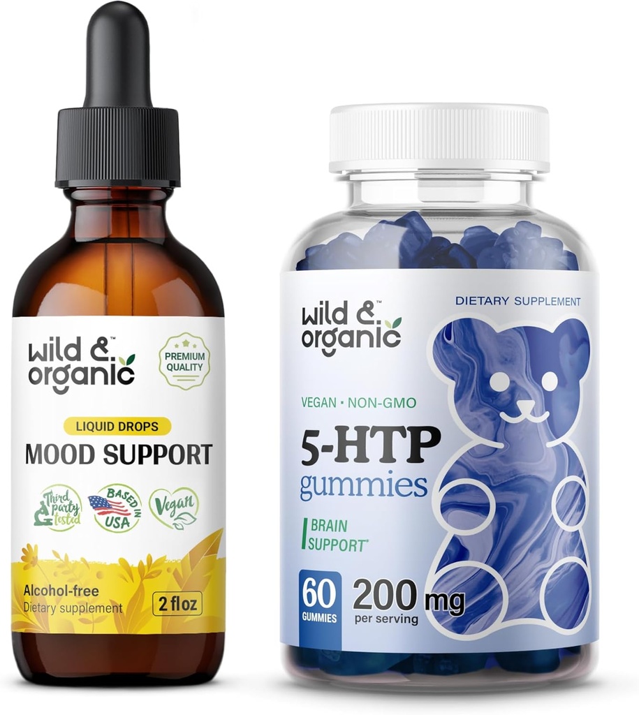Wild & Organic Mood Support Tincture 2 fl oz & 5 HTP Gummies