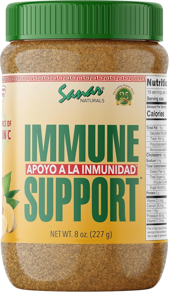 Sanar Naturals Immune Support Flaxseed, 8 oz - Βιταμίνη C, Fiber, και Omega 3 Digestive Supplement - Ενεργειακός ενισχυτής, Διαχείριση Διατροφής - Μη ΓΤΟ, Χωρίς γλουτένη