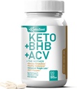 Keto ACV BHB Κάψουλες 1600mg για Προηγμένη απώλεια βάρους & λίπος κάψιμο κοιλιάς - Βιολογικό μηλίτη μηλίτη ξύδι με τη μητέρα Ketones Vegan συμπλήρωμα - με βιταμίνη D3 ψευδάργυρο Χρώμιο για άνδρες γυναίκες