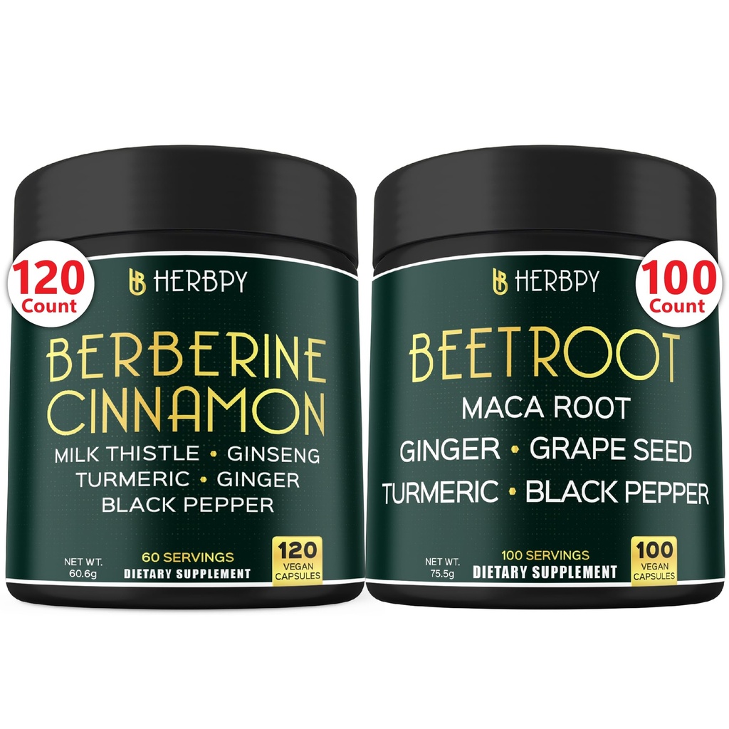 Bundle 7in1 Berberine HCl 97% & 6in1 Κάψουλες ρίζας τεύτλων