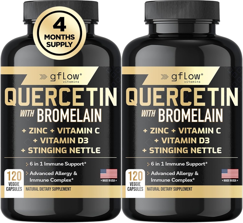 Quercetin με Bromelain, Stinging Nattle συμπλήρωμα, ψευδάργυρος βιταμίνη C βιταμίνη D 