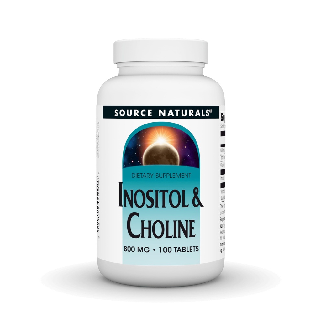 Source Naturals Ινοσιτόλη & Χολίνη 800 mg Υποστηρίζει Υγιεινή λειτουργία νεύρων - 100 δισκία