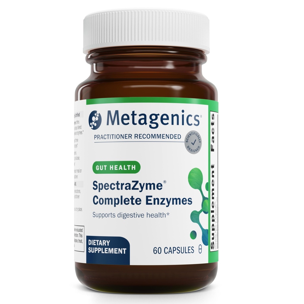 Μεταγονική SpectraZyme Enzyme Complex - Φυτο-βασισμένο Digestive Ένζυμα για πρωτεΐνη, λίπος & υδατάνθρακες Ανάλυση - Υποστηρίζει δυσπεψία, Bloating & Colon Υγεία* - Χωρίς γλουτένη, Vegan - 60 Κάψουλες