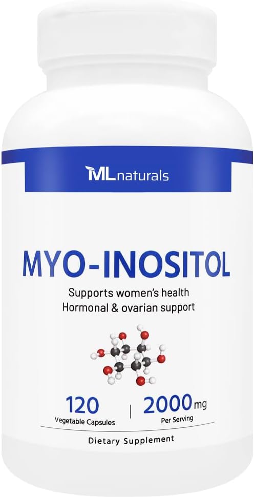 ML Naturals Myo- Inositol 2000 mg 120 Καψάκια Φυτικών, NSF- Certified & cGMP- Compliant