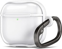 Spigen Ultra Hybrid Designed AirPods 4 περίπτωση (2024) Anti-Yellowing Clear Cover με Carabiner Key Chain - Jet White