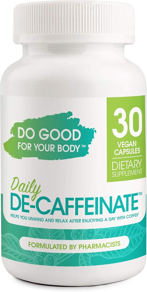 Daily De-Caffeinate, Rutaecarpine, Natural Acting Non-Addicive Βαθιά Βοήθεια για τον ύπνο για τον καφέ, Caffeine Εραστές, Χαλαρώστε και Χαλαρώστε, 30 κάψουλες