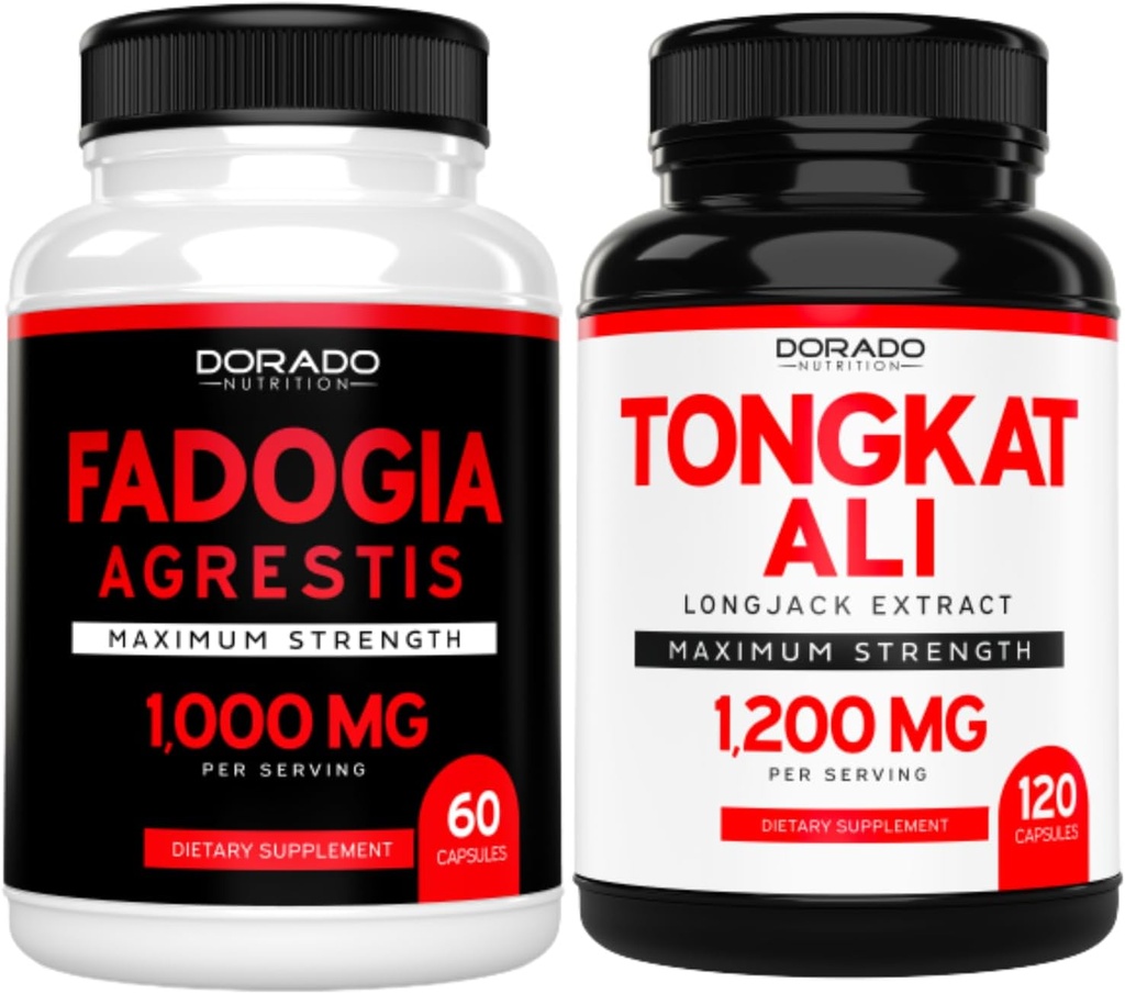 Fadogia Agrestis Extract (60 Count) Μέγιστη δύναμη για την αθλητική απόδοση & μυϊκή μάζα και Tongkat Ali για τους άνδρες (120 κάψουλες) Longjack Tongkat Ali για την υποστήριξη της υγείας και της ζωτικότητας των ανδρών - USA Made