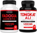 Fadogia Agrestis Extract (60 Count) Μέγιστη δύναμη για την αθλητική απόδοση & μυϊκή μάζα και Tongkat Ali για τους άνδρες (120 κάψουλες) Longjack Tongkat Ali για την υποστήριξη της υγείας και της ζωτικότητας των ανδρών - USA Made