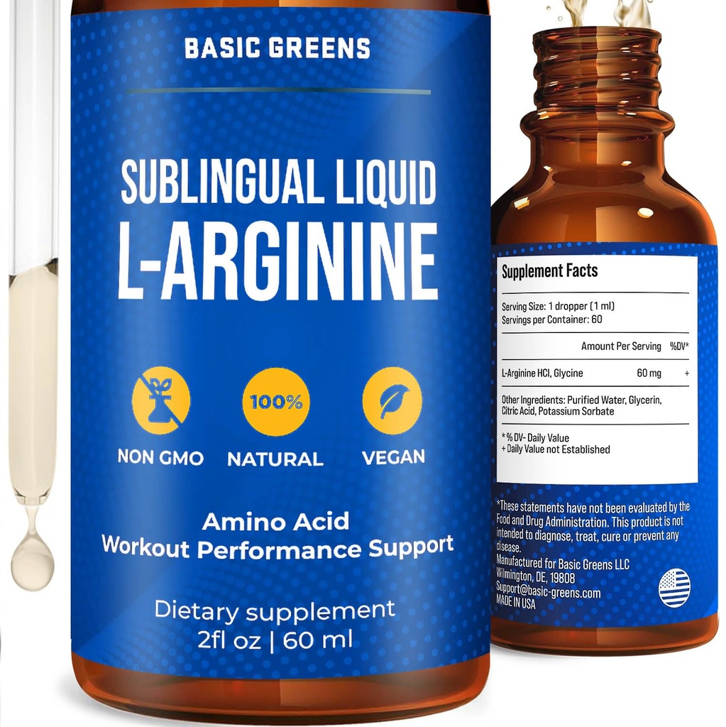 L Arginine Liquid - L-Arginine συμπλήρωμα για άνδρες και γυναίκες με Nitric Oxide Precursor, L Arginine συμπλήρωμα