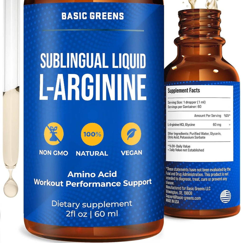 L Arginine Liquid - L-Arginine συμπλήρωμα για άνδρες και γυναίκες με Nitric Oxide Precursor, L Arginine συμπλήρωμα