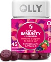 OLLY Ανοσία Gummy, ανοσοποιητική υποστήριξη, Elderberry, ψευδάργυρος, βιταμίνη C, συμπλήρωμα, Berry Flavor, 15 ημέρες προσφοράς - 45 μέτρα