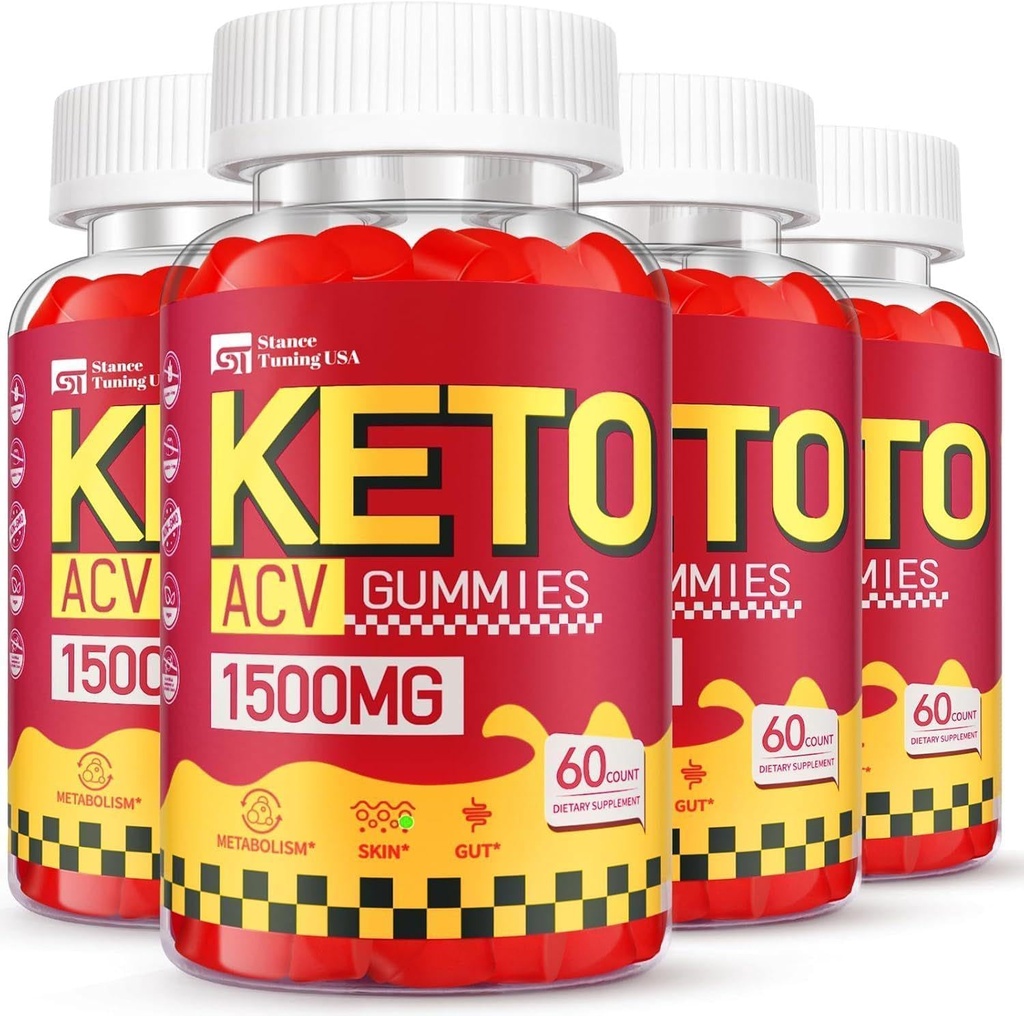 Keto ACV Gummies - 1500MG ACV Keto Gummies για γυναίκες άνδρες - Vegan & μη GMO, 4 συσκευασία