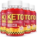 Keto ACV Gummies - 1500MG ACV Keto Gummies για γυναίκες άνδρες - Vegan & μη GMO, 4 συσκευασία