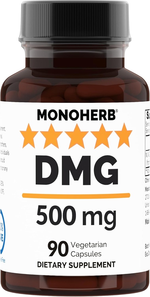 MONOHERB N-διμεθυλογλυκίνη 500 mg - συμπλήρωμα DMG - 90 κάψουλες Veg - 90 Σερβιέτες