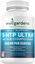 100% Pure 200 MG 5-HTP Ultra for Healthy Sleep and Sense of Wellbeing - Support Mood, Stress, Sleep - 5HTP Supplement with Calcium - 60 5HTP 200mg Capsules, 30 Servings