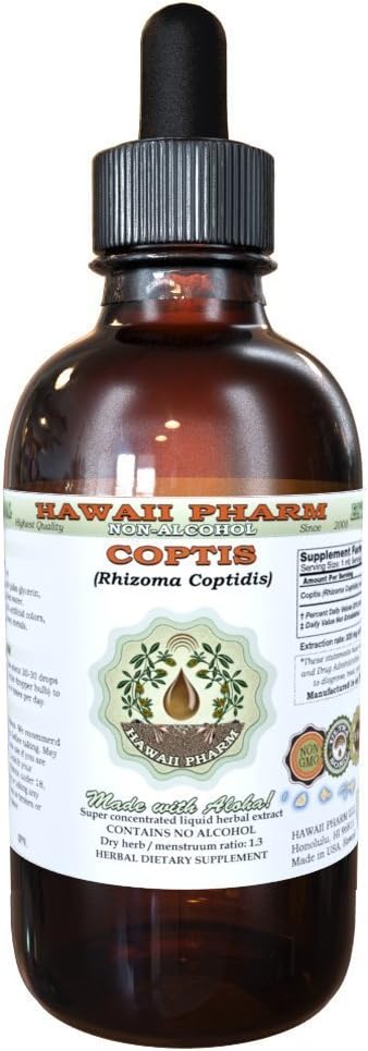 Coptis Liquid Extract χωρίς αλκοόλ, Coptis (Rhizoma Coptidis) Αποξηραμένη ρίζα Γλυκερίτης Χαβάη Pharm Φυσικό συμπλήρωμα βοτάνων 2 oz